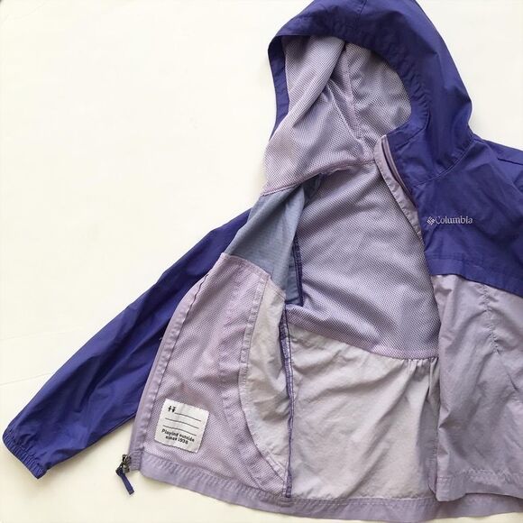 Columbia purple mesh lined windbreaker EUC XS(6Y) - Picture 4 of 6